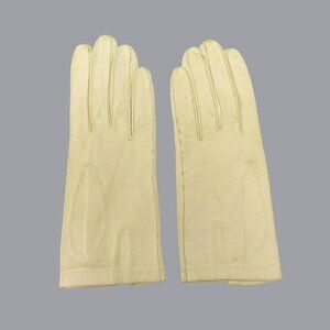 Vintage Womens Gloves Small Yellow Leather France